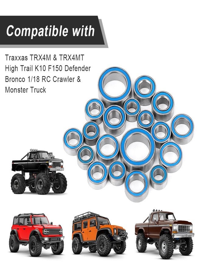 هوبي بارك طقم محامل كروية مطاطية محكمة الإغلاق من هوبي بارك 2RS لقطع غيار TRX4M وTRX4MT، متوافقة مع سيارات الزحف والشاحنات العملاقة التي تعمل بالتحكم عن بعد بمقياس 1/18 من طراز High Trail K10 F150 Defender Bronco، 22 قطعة - Image 4